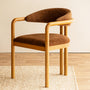 Palermo Fabric Dining Chair - Walnut Textured Weave / Oak