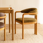 Palermo Fabric Dining Chair - Olive Textured Weave / Oak