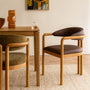 Palermo Leather Dining Chair - Mocha / Oak