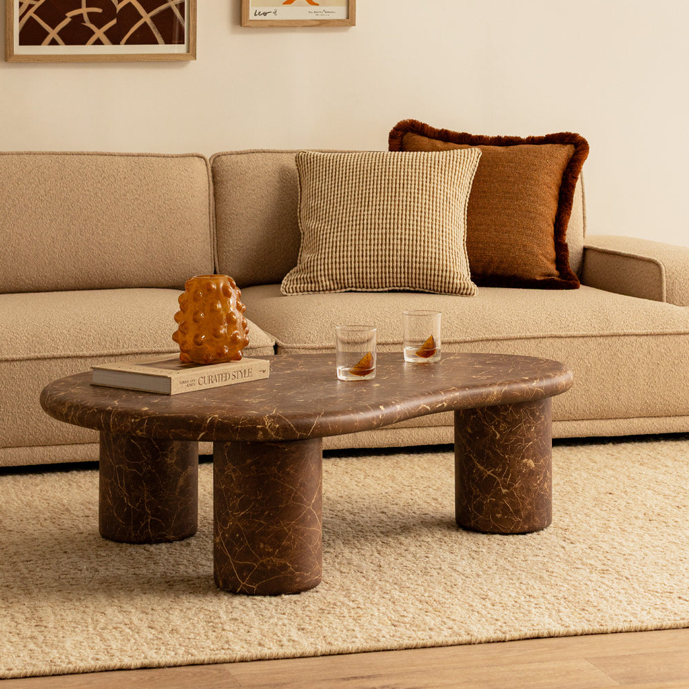 Azzurra Coffee Table (Emperador Chocolate Brown Marble Finish)