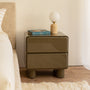Hugo Bedside Table - Olive