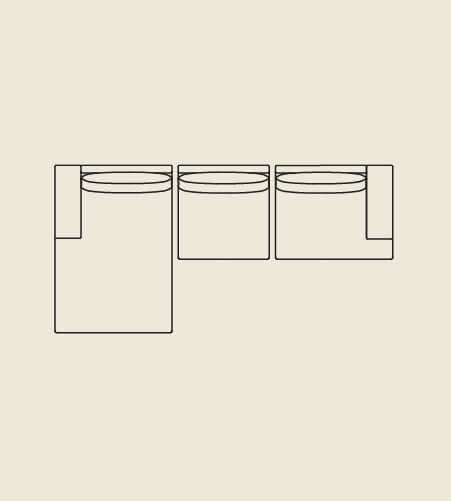 3 Seater Left Chaise Modular Sofas