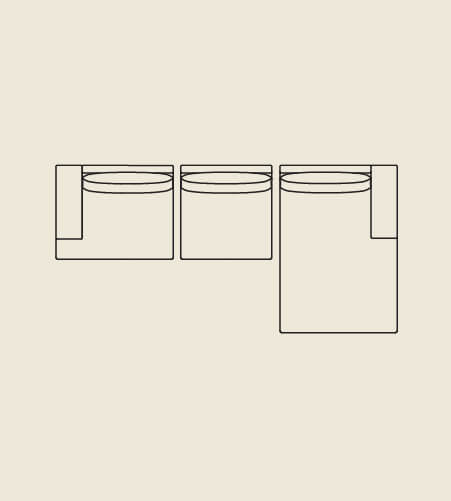 3 Seater Right Chaise Modular Sofas