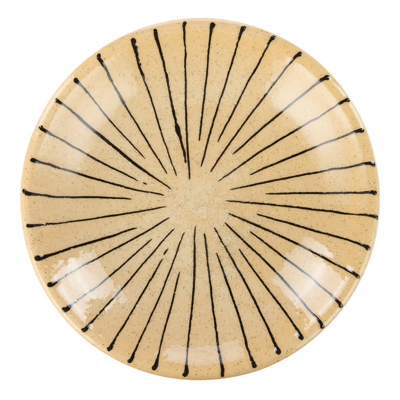 Sabi Stripe Decor Dish Large (Beige &amp; Black)