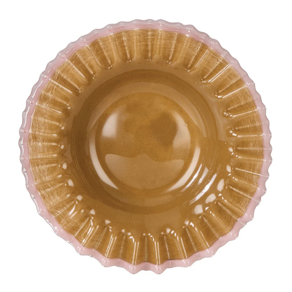 Sigrid Frill Dish Large ( Mustard, Pink)