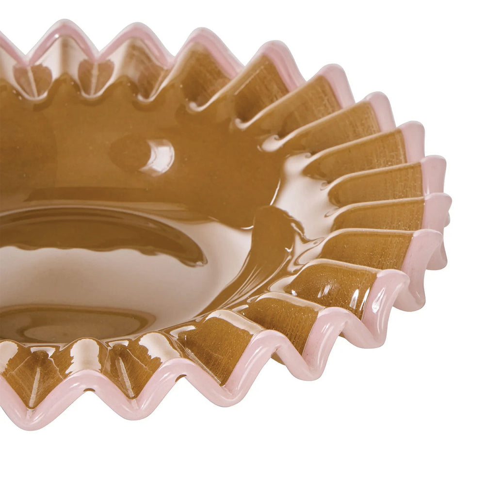 Sigrid Frill Dish Large ( Mustard, Pink)