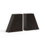 Grooves Bookends Set of 2 - Mahogany Dark Brown
