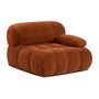 Bowie Textured Velvet Right Arm Modular Piece - Terracotta
