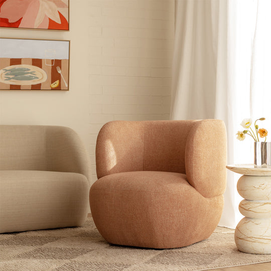 Sorrento Fabric Swivel Armchair – Life Interiors
