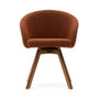 Marvin Boucle Swivel Chair - Brown / Walnut