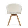Marvin Boucle Swivel Chair - White / Natural