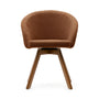 Marvin Chenille Swivel Chair - Brown / Walnut