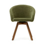 Marvin Chenille Swivel Chair - Green / Walnut