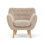 Anne Armchair - Danny Cream Textured Weave / Oak