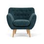 Anne Armchair - Danny Dust Blue Textured Weave / Oak