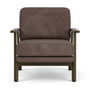 Archie Dark Walnut Armchair - Aulla Cacao Textured Weave / Dark Walnut