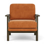 Archie Dark Walnut Armchair - Danny Amber Textured Weave / Dark Walnut