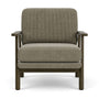 Archie Dark Walnut Armchair - Free Sage Velvet Cord / Dark Walnut
