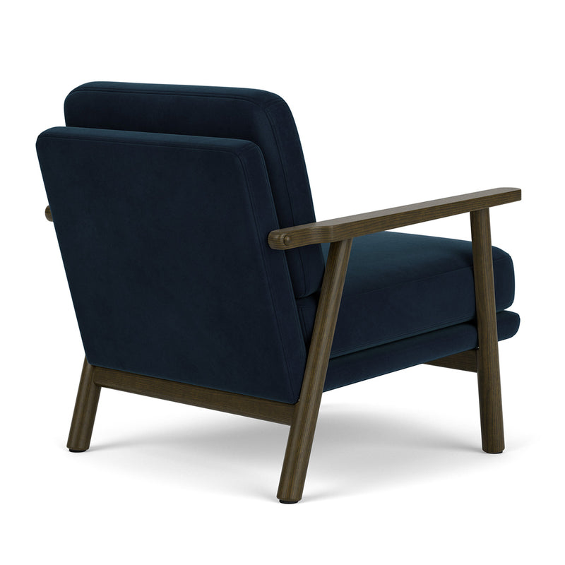 Lux Navy Velvet / Dark Walnut