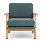 Forest Dust Blue Fabric / Oak