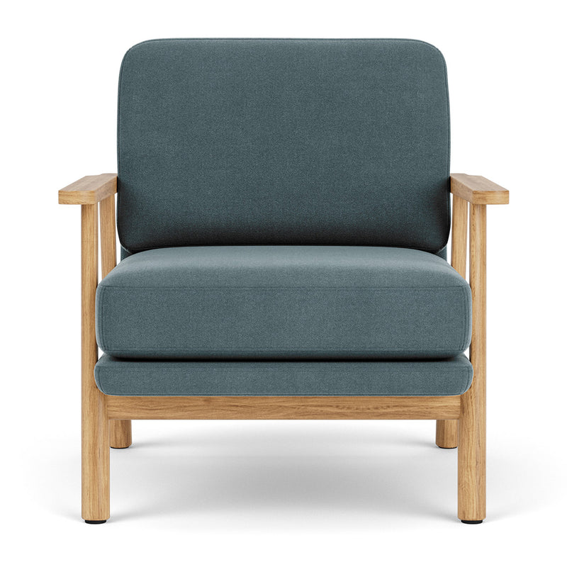 Forest Dust Blue Fabric / Oak
