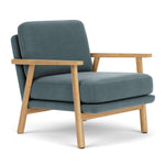 Forest Dust Blue Fabric / Oak