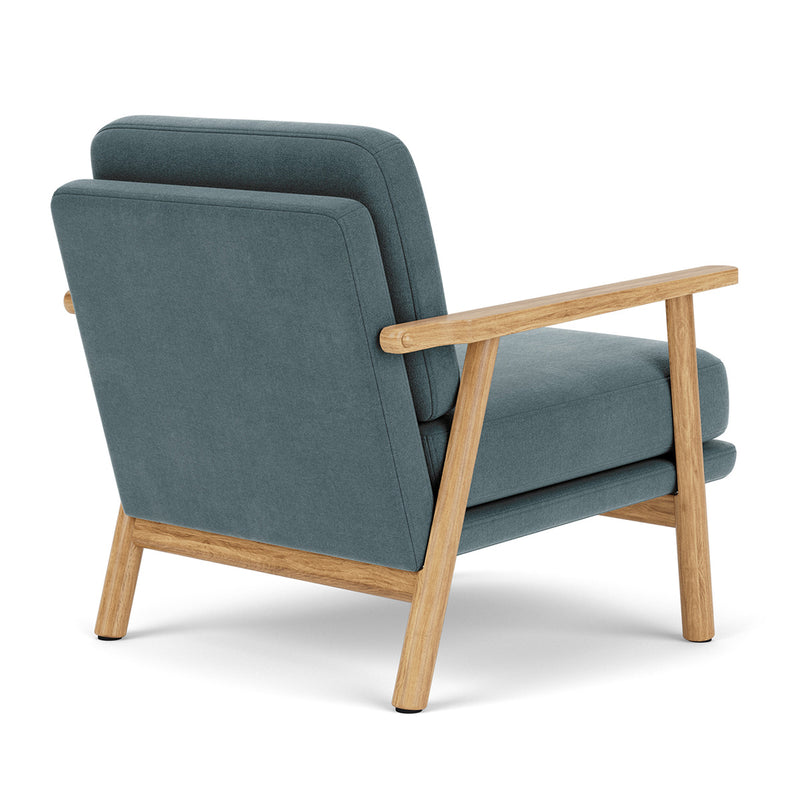 Forest Dust Blue Fabric / Oak