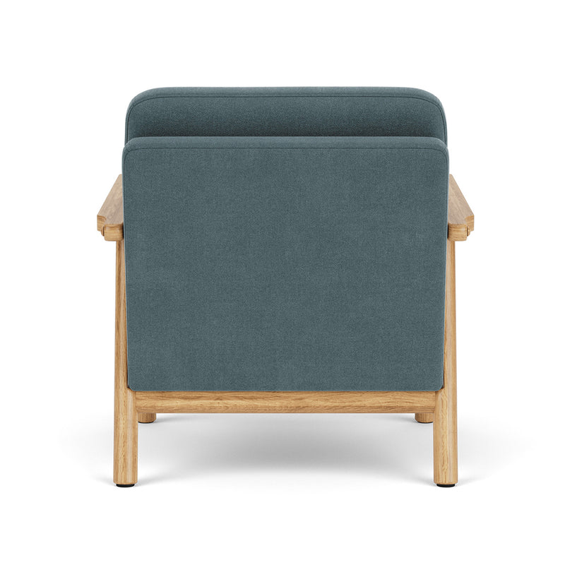 Forest Dust Blue Fabric / Oak