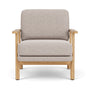 Archie Oak Armchair - Fabio Stone Fabric / Oak