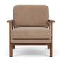 Archie Walnut Armchair - Aulla Caramel Textured Weave / Walnut