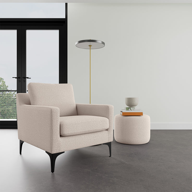 Maya Cream Boucle / Black Matt PC Steel