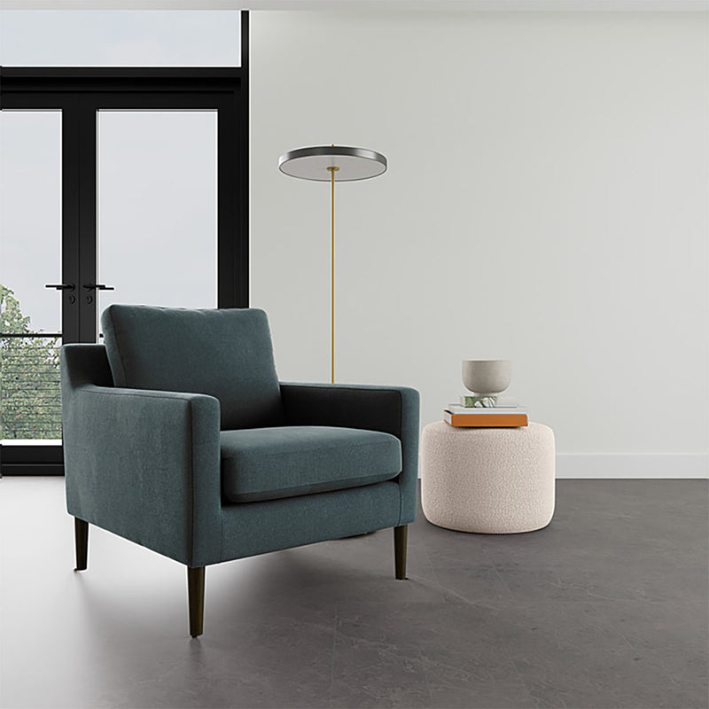 Forest Dust Blue Fabric / Dark Walnut