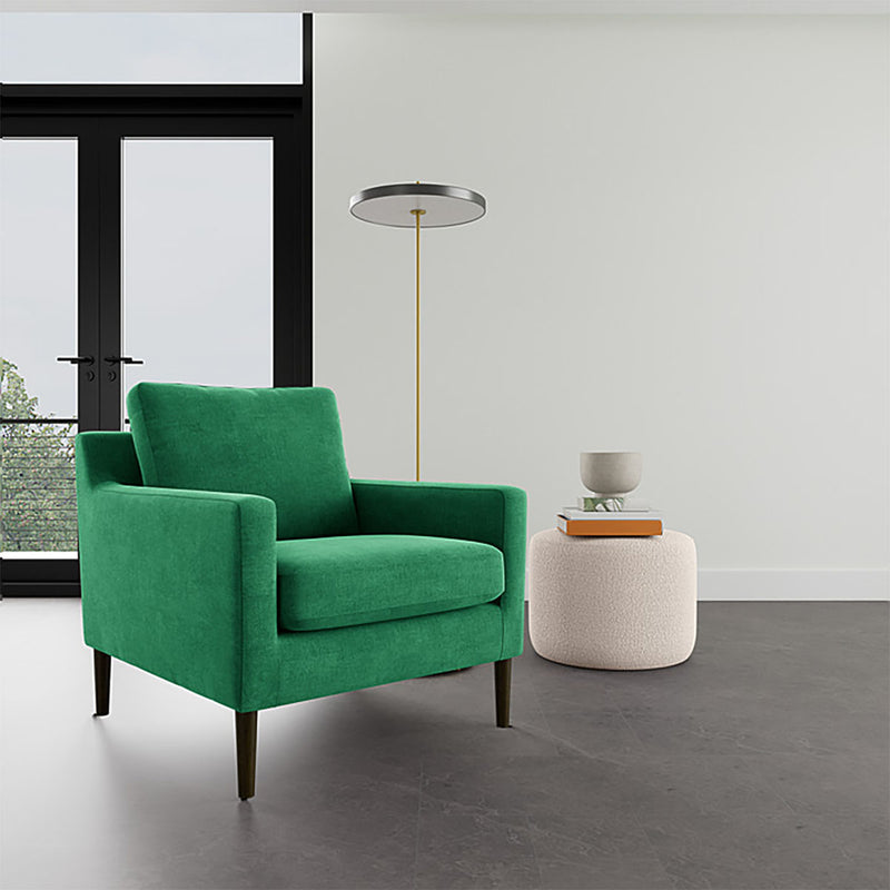 Moss Grass Green Fabric / Dark Walnut