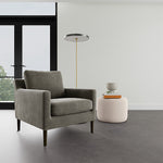 Planet Grey Green Fabric / Dark Walnut