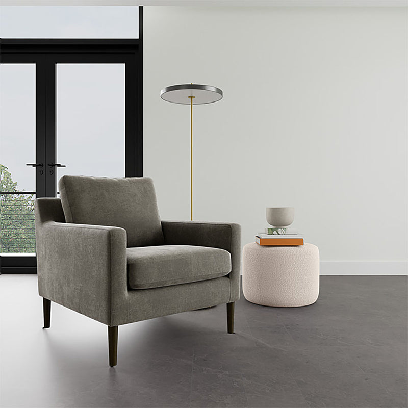 Planet Grey Green Fabric / Dark Walnut