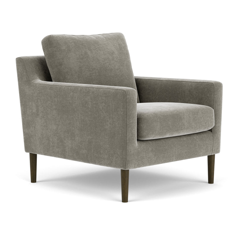 Planet Grey Green Fabric / Dark Walnut