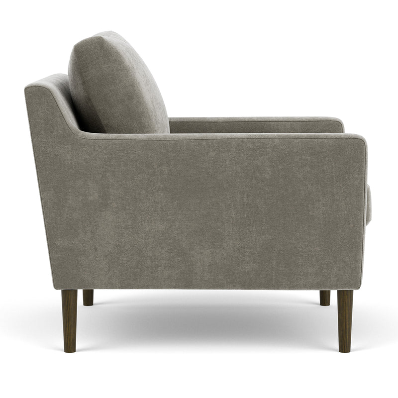 Planet Grey Green Fabric / Dark Walnut