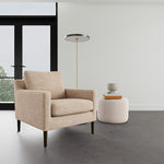 Vega Cream Textured Weave / Dark Walnut