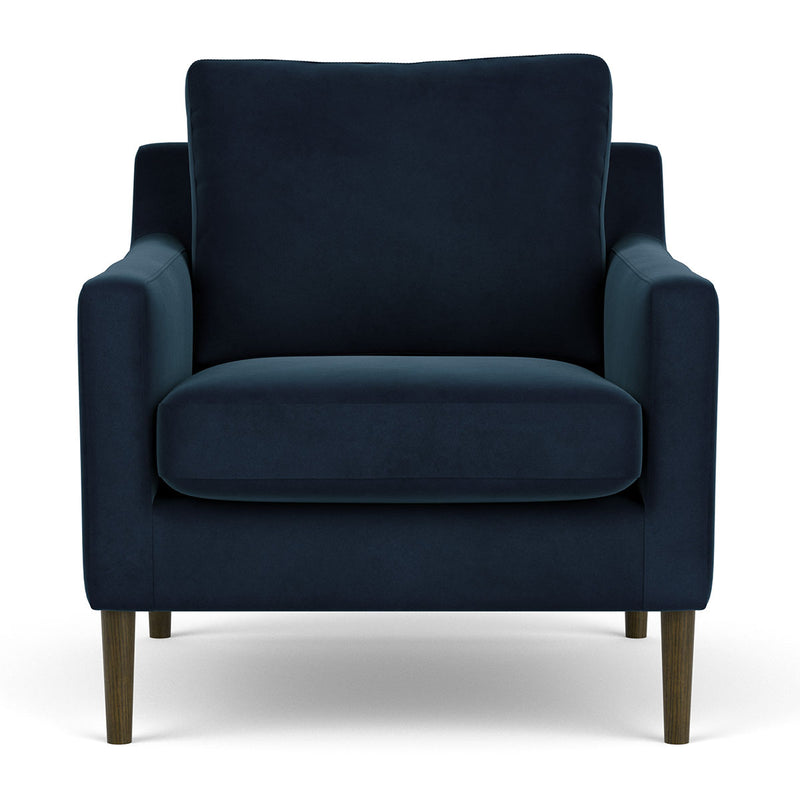 Lux Navy Velvet / Dark Walnut