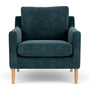 Astha Armchair - Danny Dust Blue Textured Weave / Oak