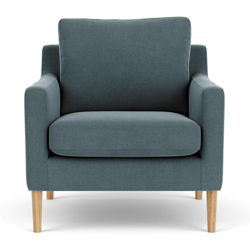 Forest Dust Blue Fabric / Oak