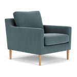 Forest Dust Blue Fabric / Oak