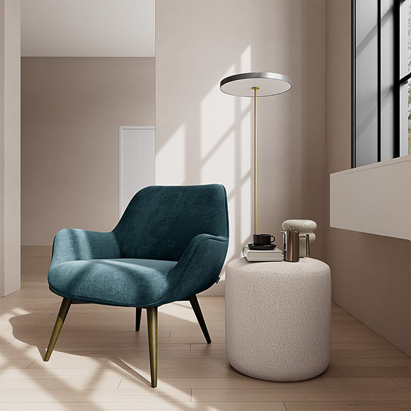 Danny Dust Blue Textured Weave / Dark Walnut