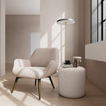 Fabio Stone Fabric / Dark Walnut