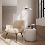 Form Cream Fabric / Dark Walnut