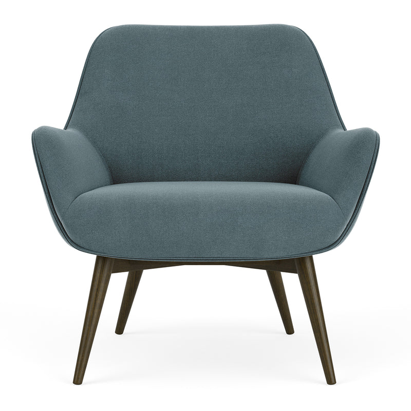 Forest Dust Blue Fabric / Dark Walnut