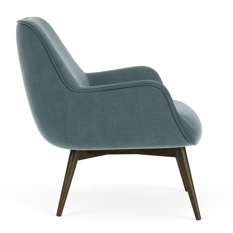 Forest Dust Blue Fabric / Dark Walnut