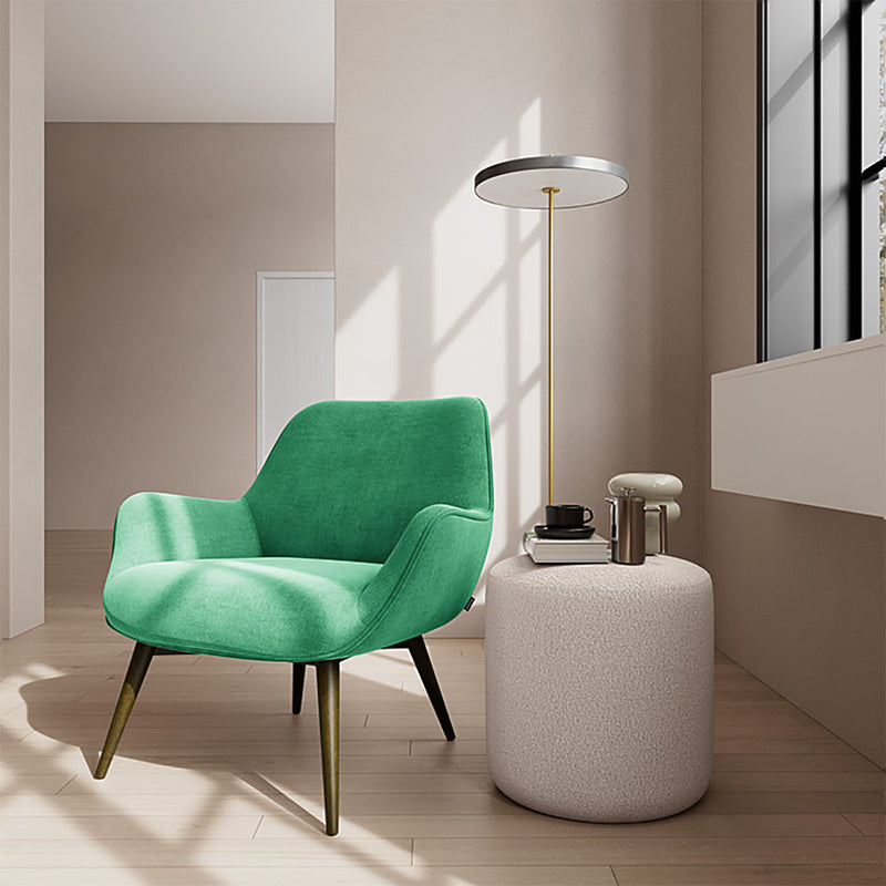 Moss Grass Green Fabric / Dark Walnut