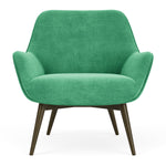 Moss Grass Green Fabric / Dark Walnut