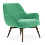 Moss Grass Green Fabric / Dark Walnut